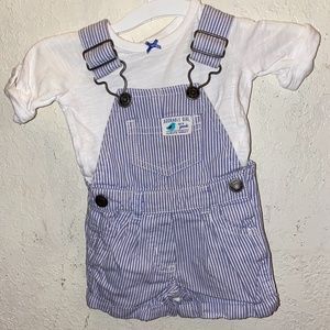 Carters Baby Girl Overalls W/ Matching Under Shirt